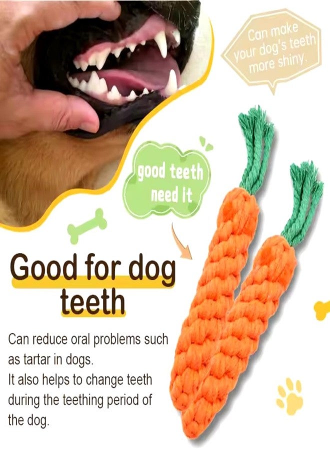PET FUN Dog Chew Toys Durable Carrot Dog Toy | Rope Chew Toy for Puppies & Small/Medium Breeds | Safe Cotton for Teeth Cleaning, Teething & Fetch | Non-Toxict (Pack of 1 Carrot Shaped) - Image 5
